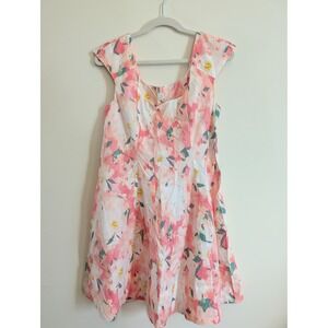 NWT A New Day Womens 8 Pink Floral Mini A Line Square Neck Sleeveless Dress